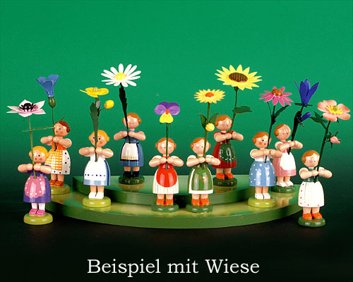 Seiffen Weihnachtshaus - Wiese für Blumenkinder aus dem Erzgebirge 2 stufig - Bild 3