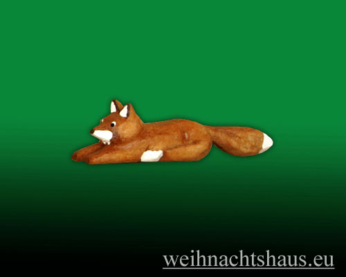 Fuchs geschnitzt Tiere Waldtiere Füchse Erzgebirge aus Holz