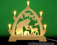 Seiffen Weihnachtshaus - Lichterspitze Erzgebirge beleuchtet Weihnachtsmann 40 cm - Bild 1