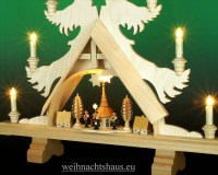 Seiffen Weihnachtshaus - Tannenhaus 10 Kerzen Seiffener Kirche 63 cm - Bild 2
