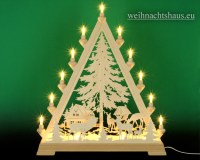 Seiffen Weihnachtshaus - Lichterspitze  Erzgebirge beleuchtet Waldmotiv - Bild 1