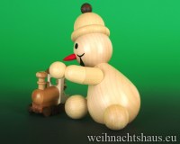 Seiffen Weihnachtshaus - .      Kugelschneemann Junior mittelgroß mit Lock Neuheit 2020 - Bild 2