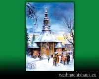 Seiffen Weihnachtshaus - Adventskalender 26cm Seiffener Kirche NEU - Bild 1