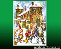 Seiffen Weihnachtshaus - Adventskalender 35cm Schneemann - Bild 1