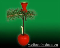Seiffen Weihnachtshaus - Kerzenhalter für Tannenbaum Apfel - Bild 1