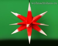 Seiffen Weihnachtshaus - Aussenstern 55cm Rot/ Weiß mit Kabel Stern - Bild 1
