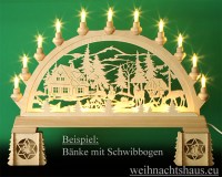 Seiffen Weihnachtshaus - Bank für Schwibbogen zum Zusammen-stecken Sternmotive - Bild 2