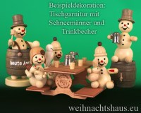 Seiffen Weihnachtshaus - .       Kugelschneemann Trinkbecher Set  Neuheit 2021 - Bild 2
