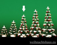 Seiffen Weihnachtshaus - Puppenstuben Baum grün mit Schnee und Kugeln ca.11cm - Bild 1