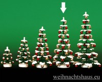 Seiffen Weihnachtshaus - Puppenstuben-Baum grün mit Schnee und Kugeln ca.13,5cm - Bild 1