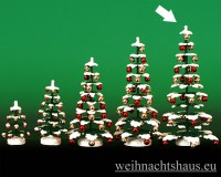 Seiffen Weihnachtshaus - Puppenstubenbaum grün mit Schnee und Kugeln ca.15cm - Bild 1