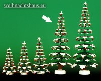 Seiffen Weihnachtshaus - Puppenstubenbaum grün mit Schnee und Kugeln ca.25,5m - Bild 1