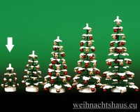 Seiffen Weihnachtshaus - Puppenstuben Baum grün mit Schnee und Kugeln ca. 5,5cm - Bild 1
