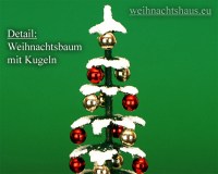 Seiffen Weihnachtshaus - Puppenstubenbaum grün mit Schnee und Kugeln ca.29,5cm - Bild 2