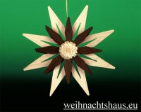Seiffen Weihnachtshaus - Baumbehang natur Spanstern braun - Bild 1