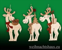 Elche zum Hängen Weihnachtselche aus Holz baumbehang Erzgebirge