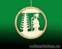 Seiffen Weihnachtshaus - Baumbehang Ring mit Schäfer Erzgebirge 7 cm - Bild 1