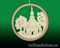Seiffen Weihnachtshaus - Baumbehang Ring groß Seiffener Kirche Erzgebirge 9 cm - Bild 1