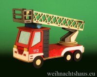 Bastelsatz Feuerwehr Bausatz Holz  Feuerwehrauto Kinderbasteln Erzgebirge Feuerwehrmann Räuchermann zum Räuchern Räucherfeuerwehr