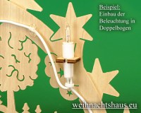 Seiffen Weihnachtshaus - Doppelschwibbogenbeleuchtung LED  20 Kerzen - Bild 2
