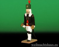 Seiffen Weihnachtshaus - Bergmann geschnitzt aus Holz, mit Hacke und Säbel - Bild 1