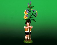 Seiffen Weihnachtshaus - Sommerhutblumenkind Junge 17cm Hornveilchen - Bild 1