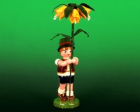 Seiffen Weihnachtshaus - Sommerhutblumenkind Junge 17cm Kaiserkrone - Bild 1