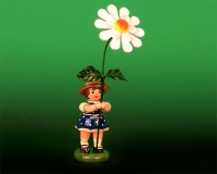 Seiffen Weihnachtshaus - Sommerhutblumenmädchen 11 cm Margerite - Bild 1