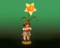 Seiffen Weihnachtshaus - Sommerhutblumenmädchen 11 cm Narzisse - Bild 1