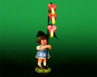 Seiffen Weihnachtshaus - Sommerhutblumenmädchen 11 cm Tränendes Herz - Bild 1