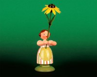 Seiffen Weihnachtshaus - Wiesenblumenkind 11cm gelber Sonnenhut - Bild 1