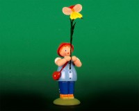 Seiffen Weihnachtshaus -  Sommerblumenjunge 12cm Stiefmütterchen - Bild 1