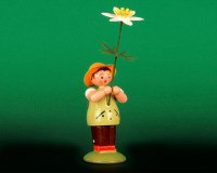 Seiffen Weihnachtshaus -  Sommerblumenjunge 12cm Buschwindröschen - Bild 1