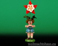 Seiffen Weihnachtshaus - Sommerhutblumenmädchen 11 cm Akelei/ NEU 2012 - Bild 1