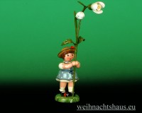 Seiffen Weihnachtshaus - Sommerhutblumenmädchen 11 cm Schneeglöckchen/  Hubrig Blumenkind - Bild 1