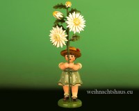 Seiffen Weihnachtshaus - Sommerhutblumenkind Mädchen 17 cm Edelweißmargerite - Bild 1
