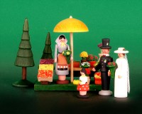 Miniatur-Marktbude Weihnachtsmarkt Keramikstand Gläßer-Seiffen Erzgebirge 