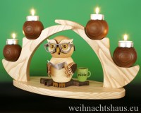 Seiffen Weihnachtshaus - Schwibbogen  ohne Figuren leer Teelichte 45cm braun - Bild 2