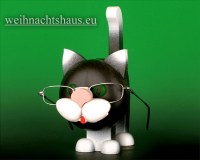 Brillenständer Katze Brillenhalter für Brillen Katze schwarz aus Holz Brillenkatze Brillenhalterung Brillengeschenk Geschenk Brillenträger Weihnachtsgeschenk Geburtstag Geschenke