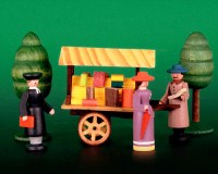 Seiffen Weihnachtshaus - Sommermarkt Bücherkarre 6 tlg - Bild 1