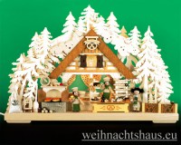 Seiffen Weihnachtshaus - Doppelschwibbogen 10 Kerzen Weihnachtsbäckerei 43 cm - Bild 1
