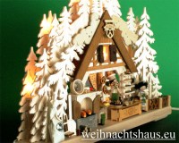 Seiffen Weihnachtshaus - Doppelschwibbogen 10 Kerzen Weihnachtsbäckerei 43 cm - Bild 2