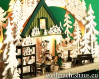 Seiffen Weihnachtshaus - Doppelschwibbogen 10 Kerzen Schauwerkstatt (doppelt) 43 cm - Bild 2