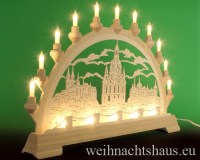 Seiffen Weihnachtshaus - Schwibbogen 16 Kerzen Dresden Frauenkirche 63 cm - Bild 2