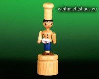 Seiffen Weihnachtshaus - Drückfigur aus Holz Koch Wackel-Spielzeug - Bild 1
