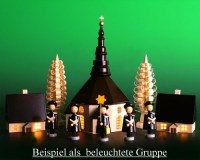 Seiffen Weihnachtshaus - Kirche zum Beleuchten 15 cm dunkel - Bild 2
