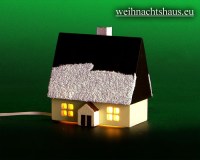 Seiffen Weihnachtshaus - Haus zum Beleuchten 5,5 cm Schnee - Bild 1