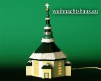 Seiffen Weihnachtshaus - Kirche zum Beleuchten 20 cm Schnee - Bild 1