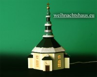 Seiffen Weihnachtshaus - Kirche zum Beleuchten 11 cm Schnee - Bild 1