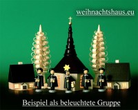 Seiffen Weihnachtshaus - Kirche zum Beleuchten 11 cm hell - Bild 2